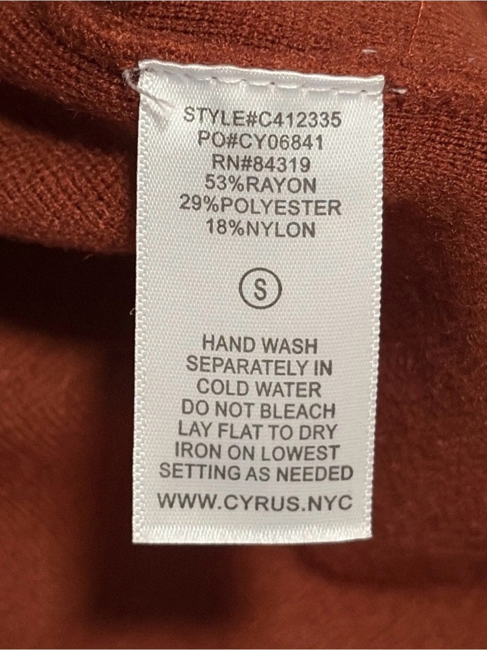 CYRUS - Women's Rust Orange Button Front Cardigan Sweater Small - Style C412335 - Picture 5 of 5